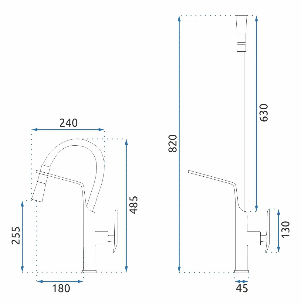 Смеситель для кухни Rea Castor Black, REA-B6935