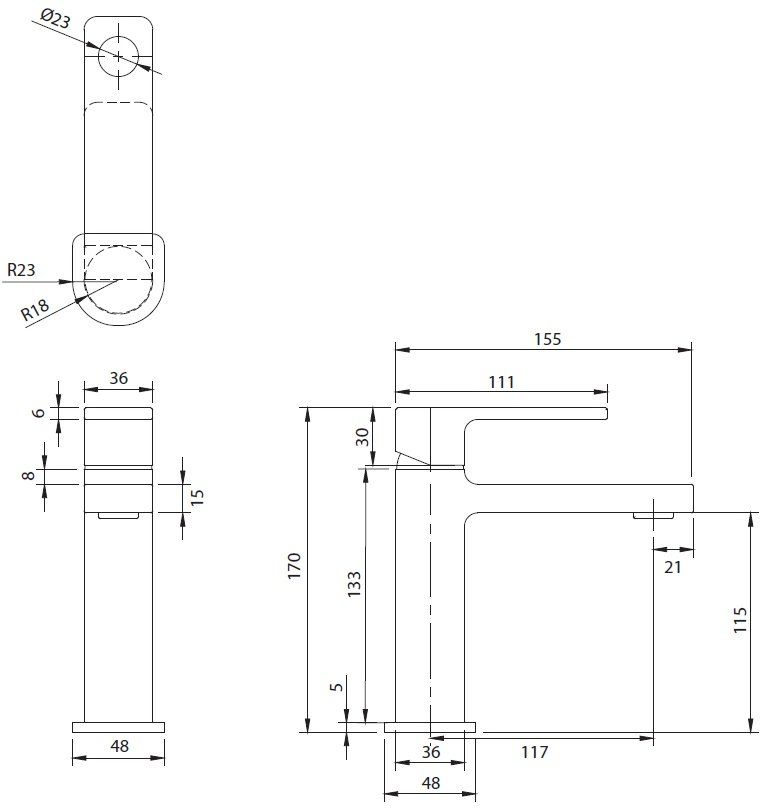Смеситель для умывальника Omnires Baretti, BA7810CR
