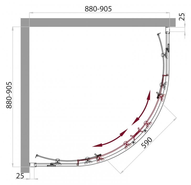 Душевой уголок BelBagno Sela R-2 90x90 прозрачное