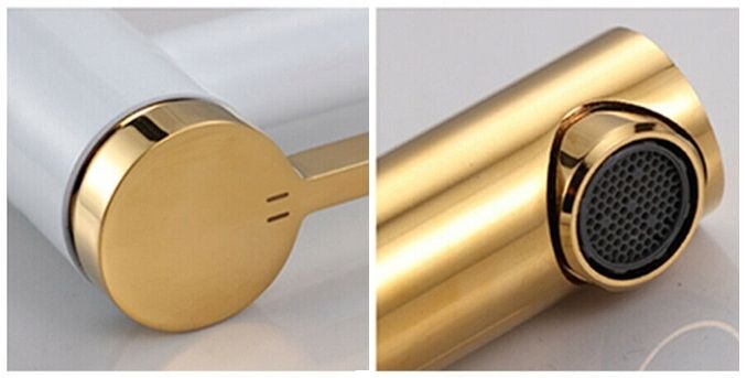 Смеситель для умывальника Rea Smart White/Gold, REA-B8400