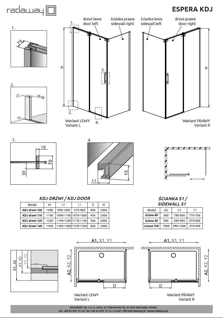 Душевая кабина Radaway Espera KDJ