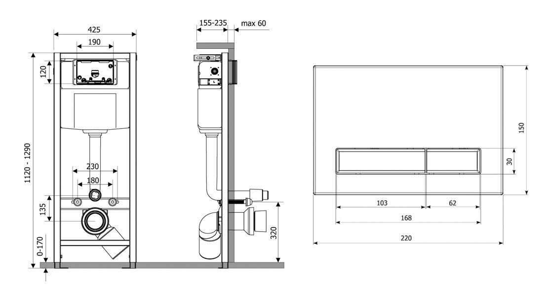 Комплект инсталляции для унитаза 4 в 1 Lavinia Boho Relfix, 77010010
