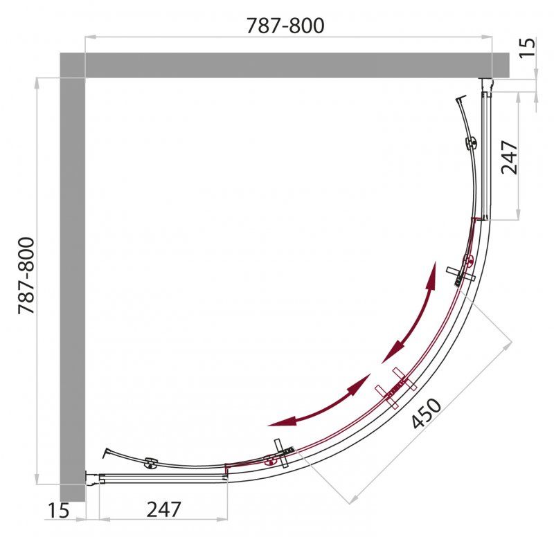 Душевая кабина BelBagno Uno Cab R-2 Top 80x80 прозрачное