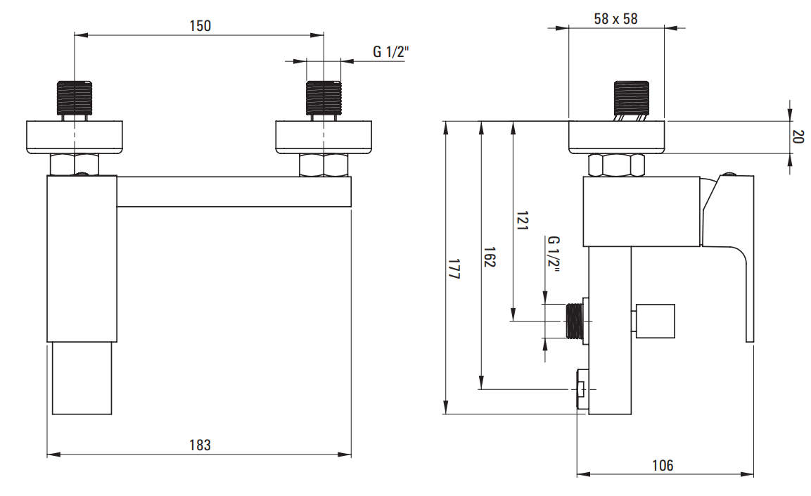 Смеситель для ванной Deante Anemon Nero, BBZ_N10M