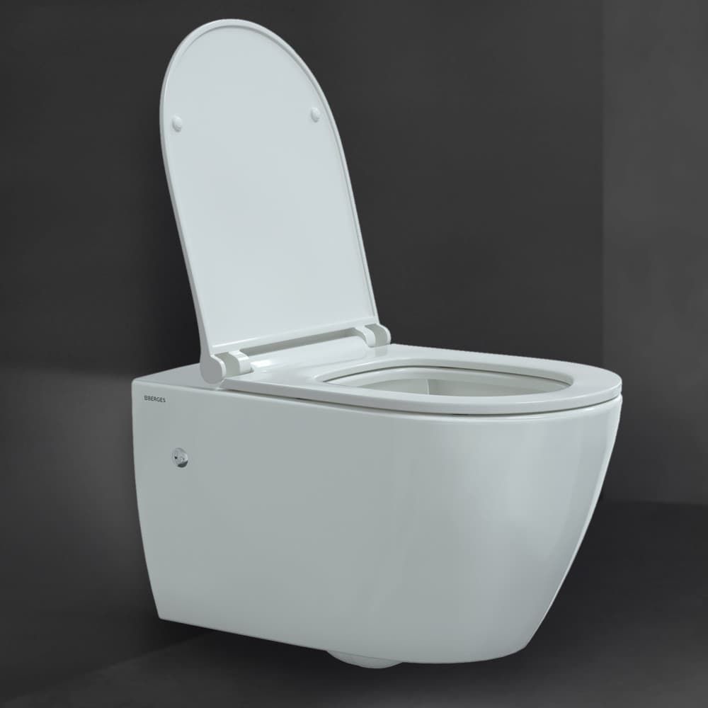 Унитаз подвесной Berges Mascon Rimless с тонким сиденьем, 082128
