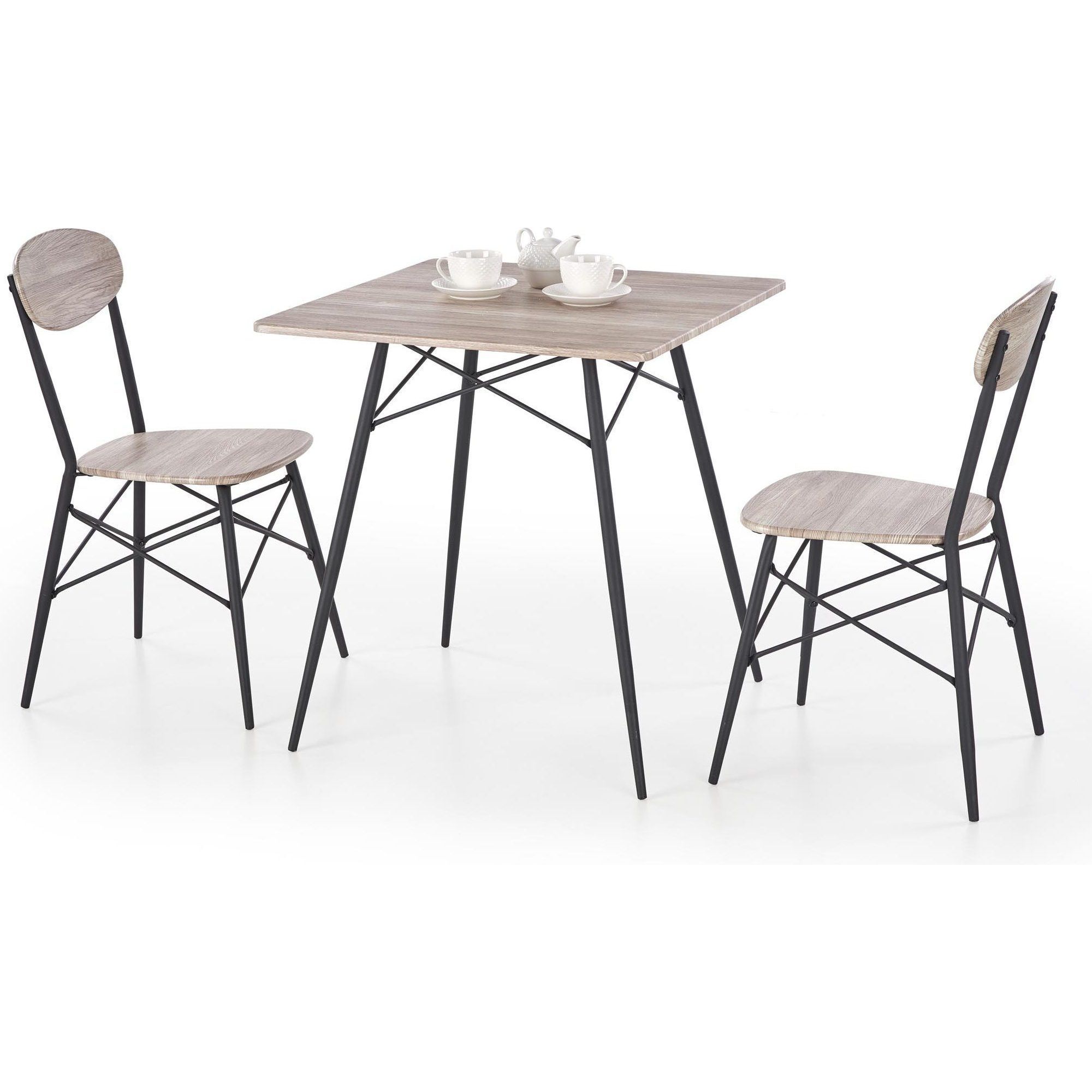 Комплект Halmar Kabir (стол + 2 стула) дуб сан ремо, V-CH-KABIR_KWADRAT-ZESTAW