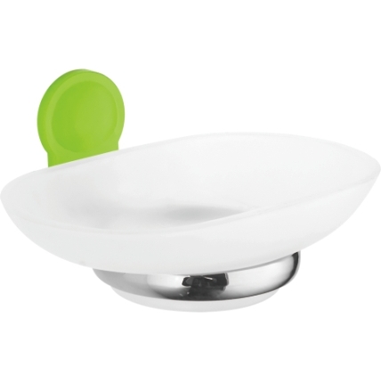 Мыльница настенная стеклянная (зеленый) Ledeme L30102P