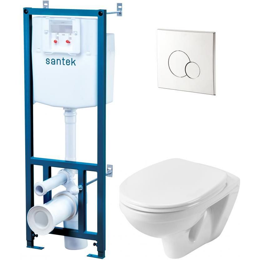 ПЭК Santek Бореаль, панель хром, сиденье дюропласт Soft Close, 1.WH50.1.544