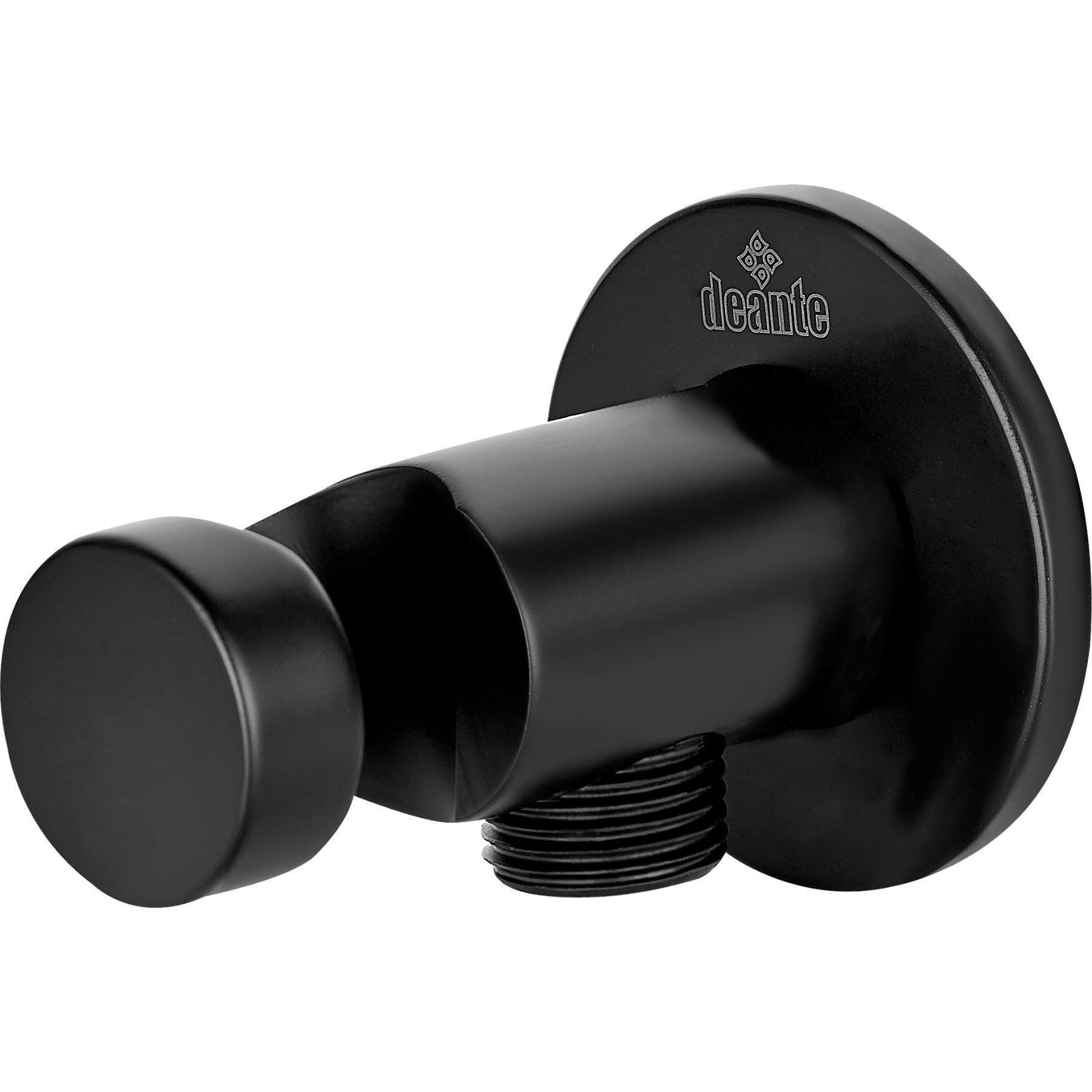 Угловой соединитель с держателем лейки круглый Deante Cascada Nero, NAC_N51K