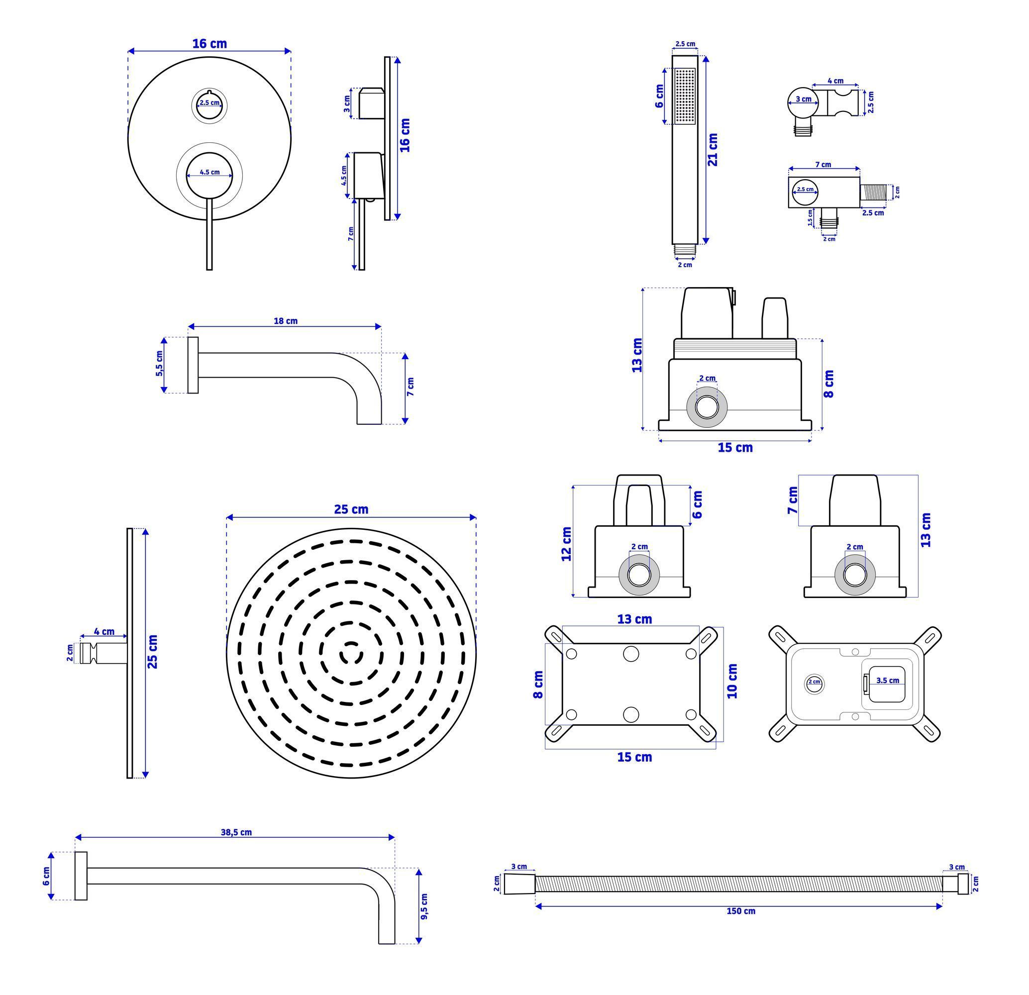 Душевая система Rea Lungo Black, REA-P4112