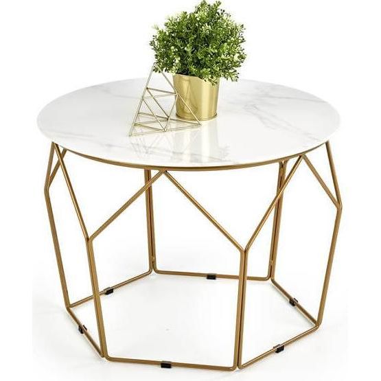 Стол журнальный Halmar Madison белый мрамор/золотой, V-CH-MADISON-LAW