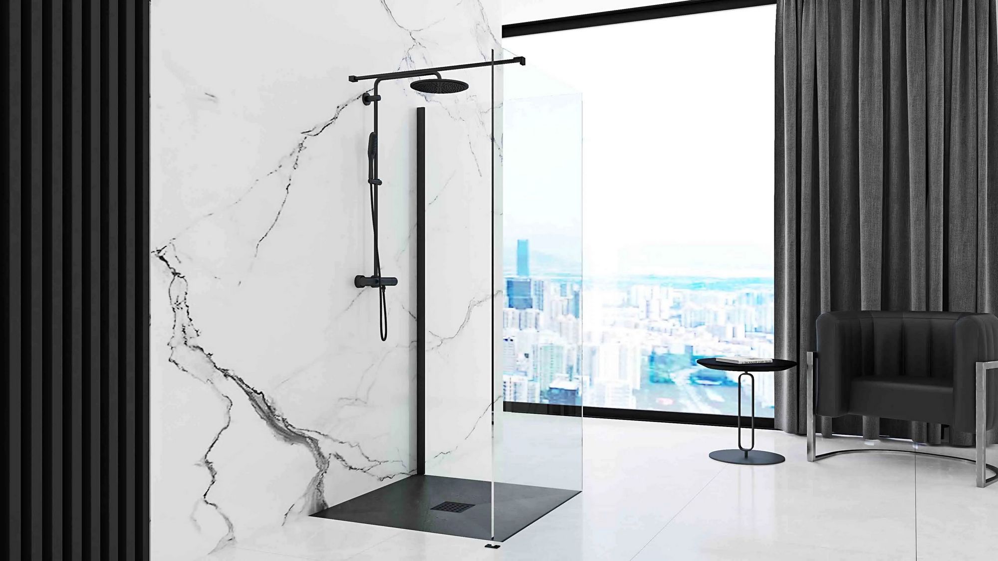 Поддон Rea Black Rock 90x90, REA-K4581