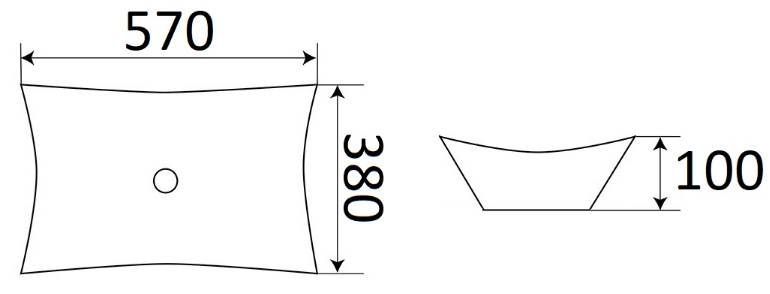 Раковина для ванной Ceramalux 57.5x38, 7701B