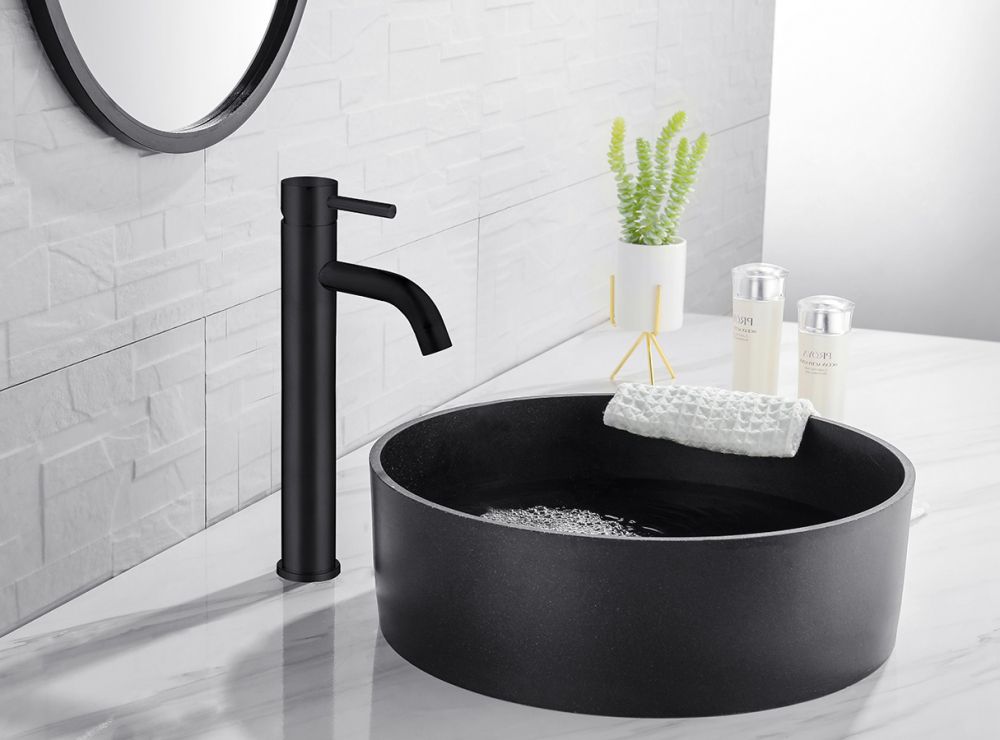 Смеситель для раковины Abber Wasser Kreis черный матовый, AF8111B