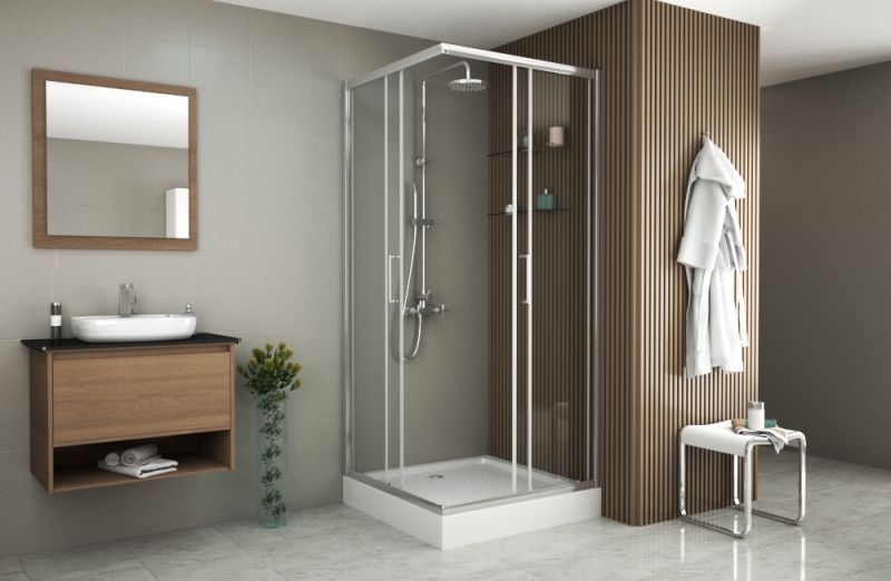 Квадратный душевой уголок Bravat Drop 90x90, BS090.2200A