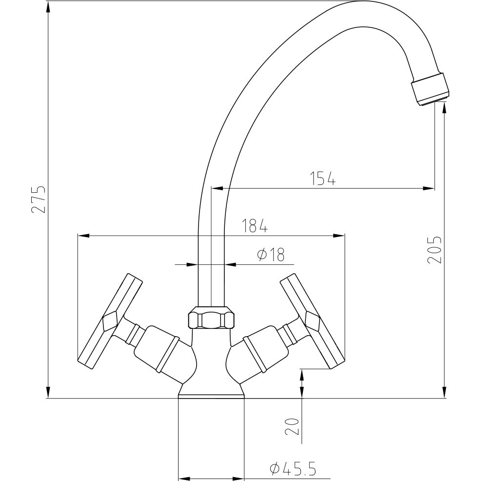 Смеситель для кухни споворотным изливом Lemark Promotion, LM6050C