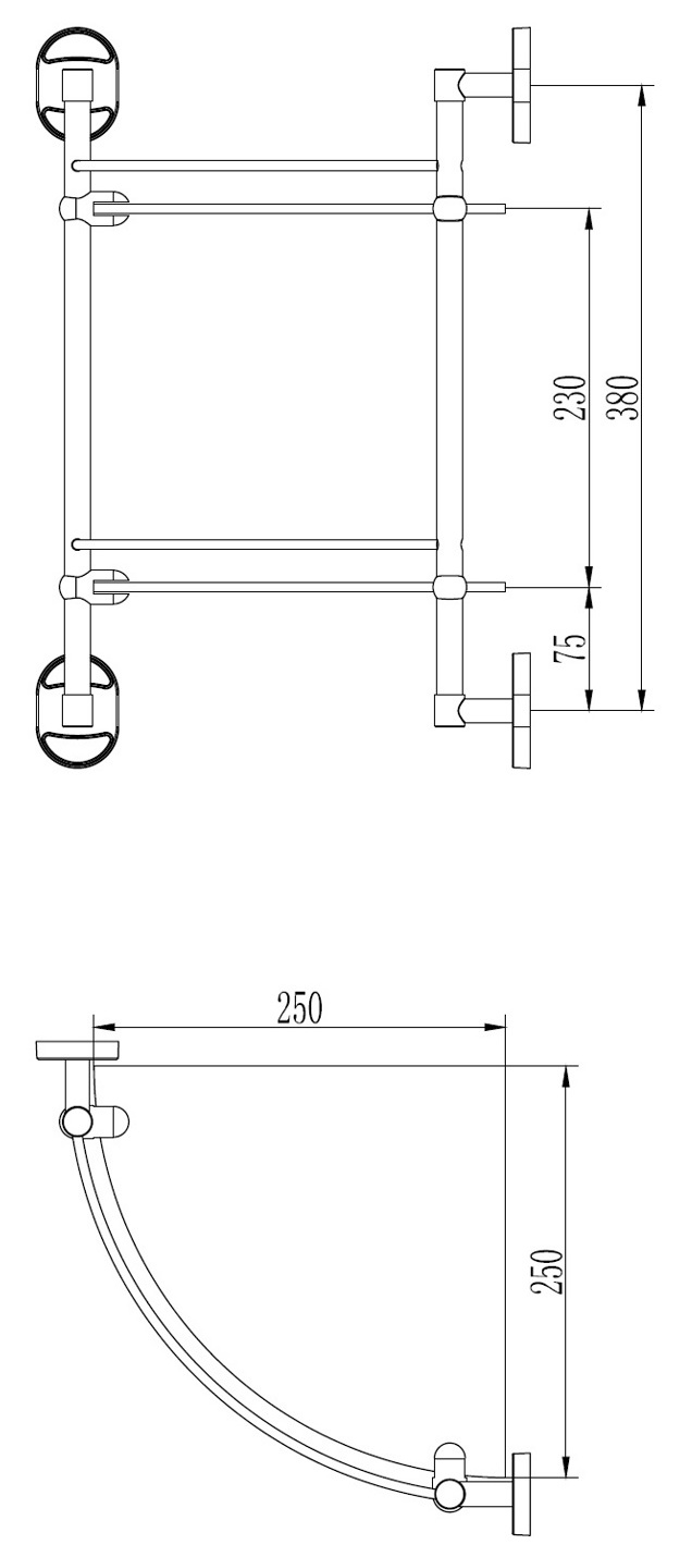 Полка угловая 2-х ярусная Ledeme L1907-2