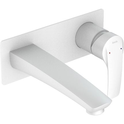 Встраиваемый смеситель для умывальника, белый матовый, Iddis Ray, RAYWT00i65