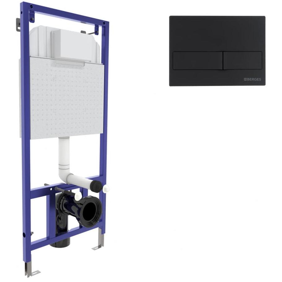 Инсталляция для скрытого монтажа Berges Novum L5 с кнопкой Soft Touch черная, 040215