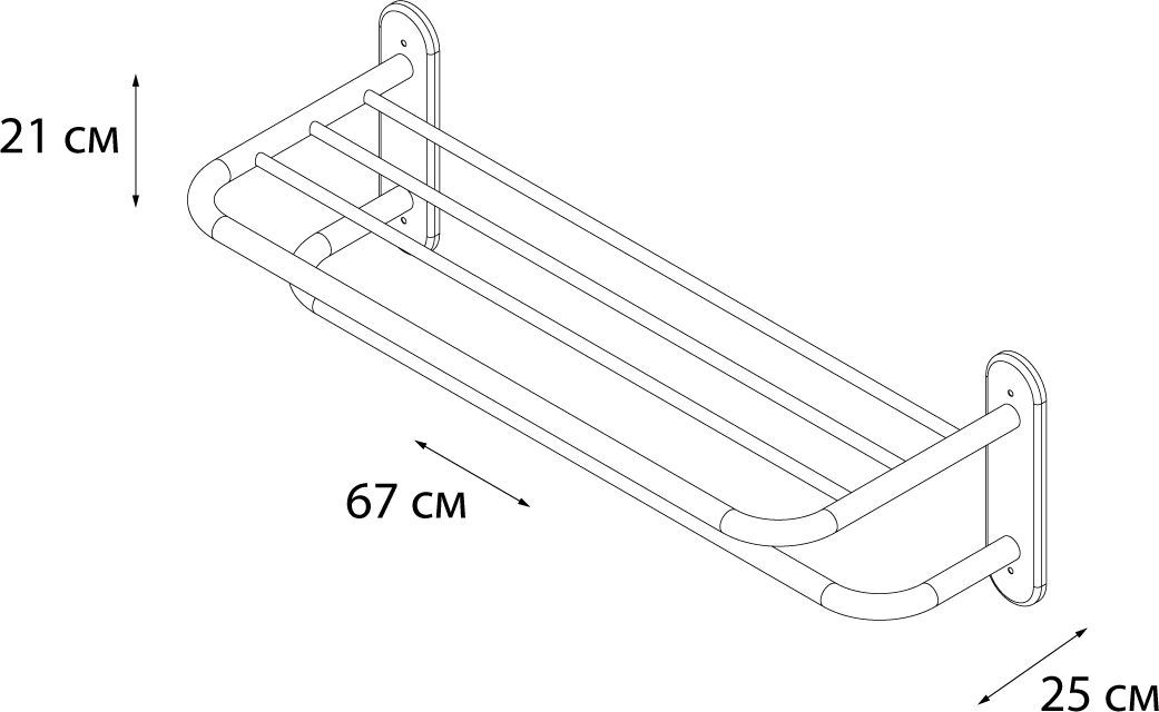 Полка для полотенец Fixsen Hotel 66 см, FX-31015