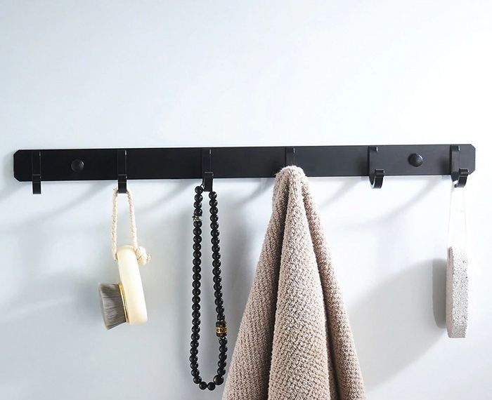 Планка с 6 неподвижными крючками (черный) Ledeme L5516-6