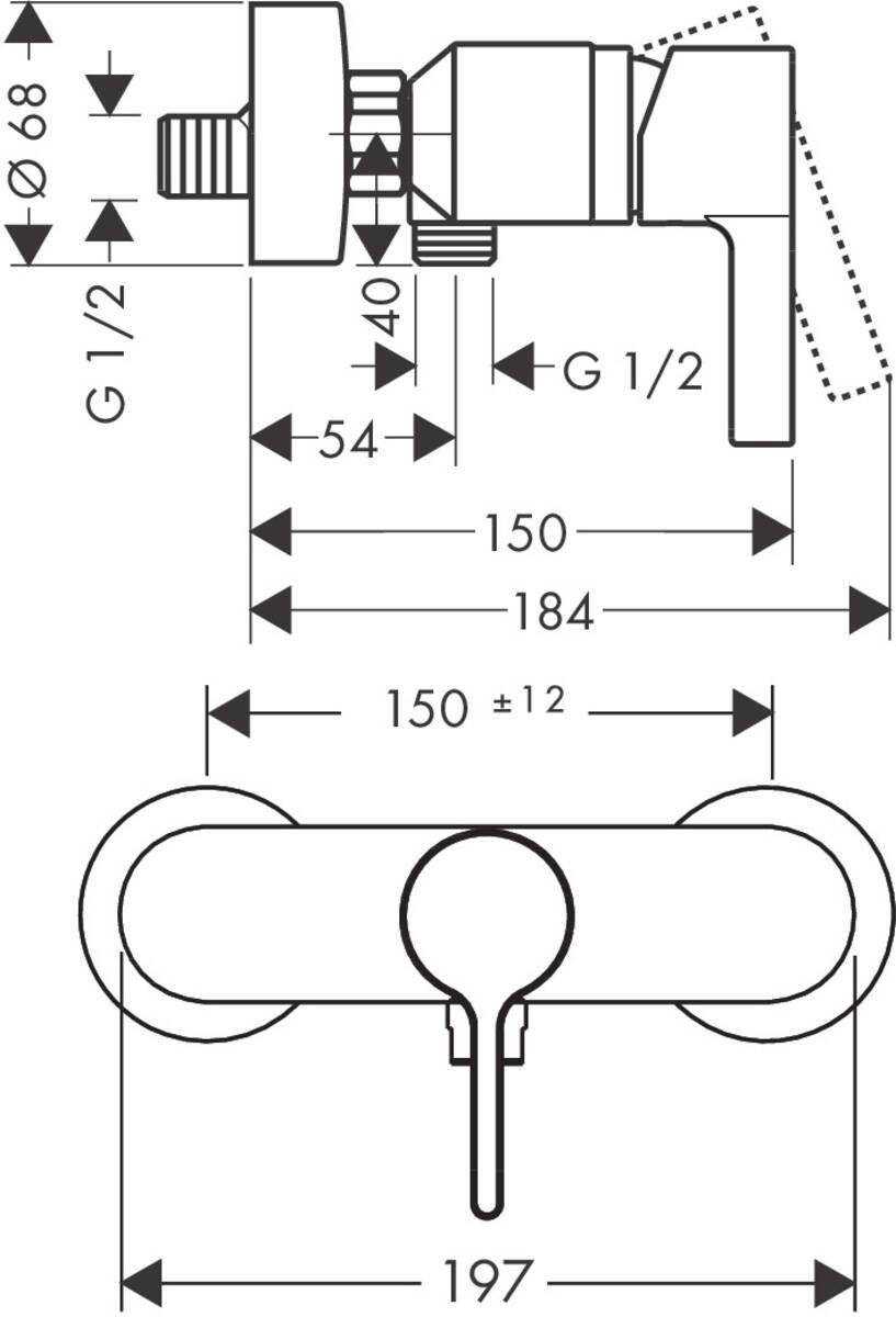 Смеситель для душа Hansgrohe Metris S, 31660000