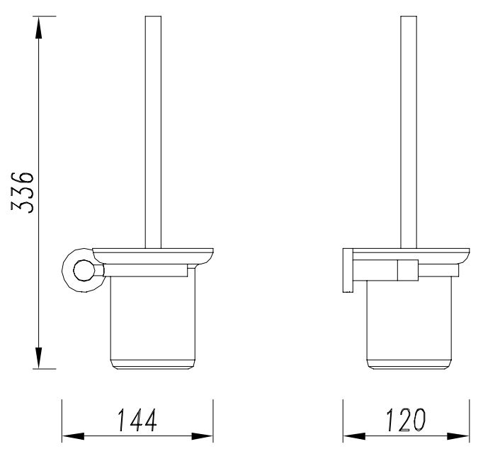 Ершик для унитаза подвесной Omnires Modern, MP60620GLB
