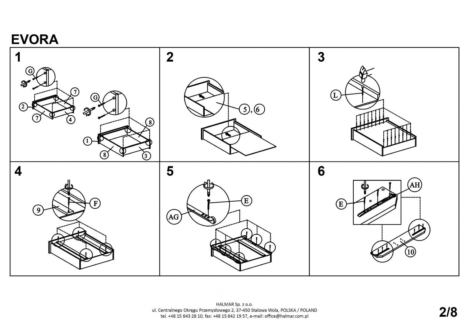 Кровать Halmar Evora бежевый 160/200, V-CH-EVORA-LOZ