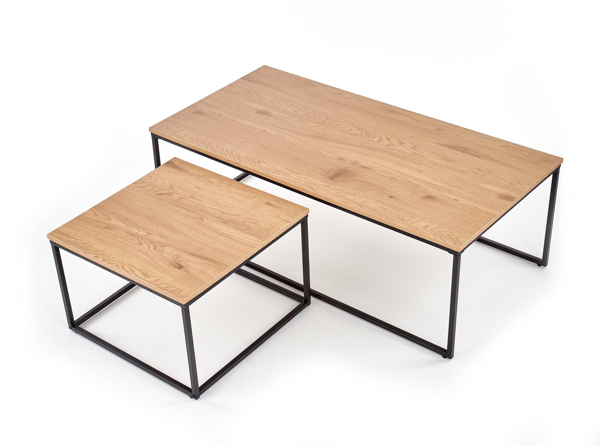 Комплект Halmar Alaska (2 стола журнальных) дуб золотой/черный, V-CH-ALASKA-LAW