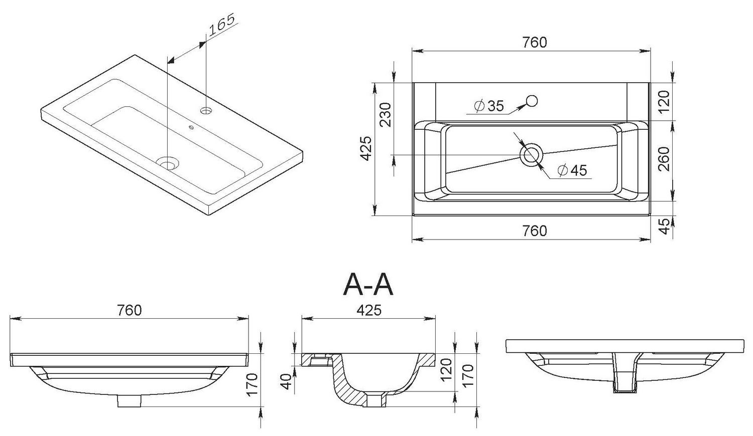 Раковина мебельная AM.PM Gem 75x42.5, M90WCC0752WG