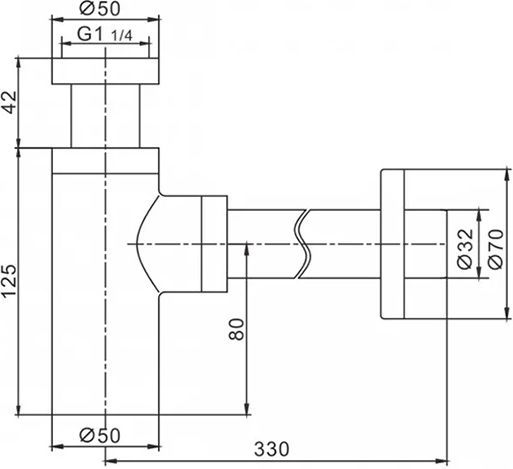 Сифон для раковины Rose, RS22H