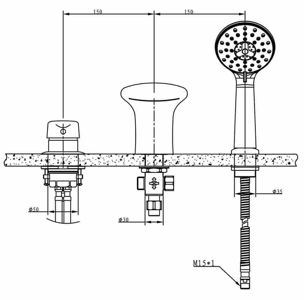 Смеситель для ванны Bravat Cobra F5140197CP-1