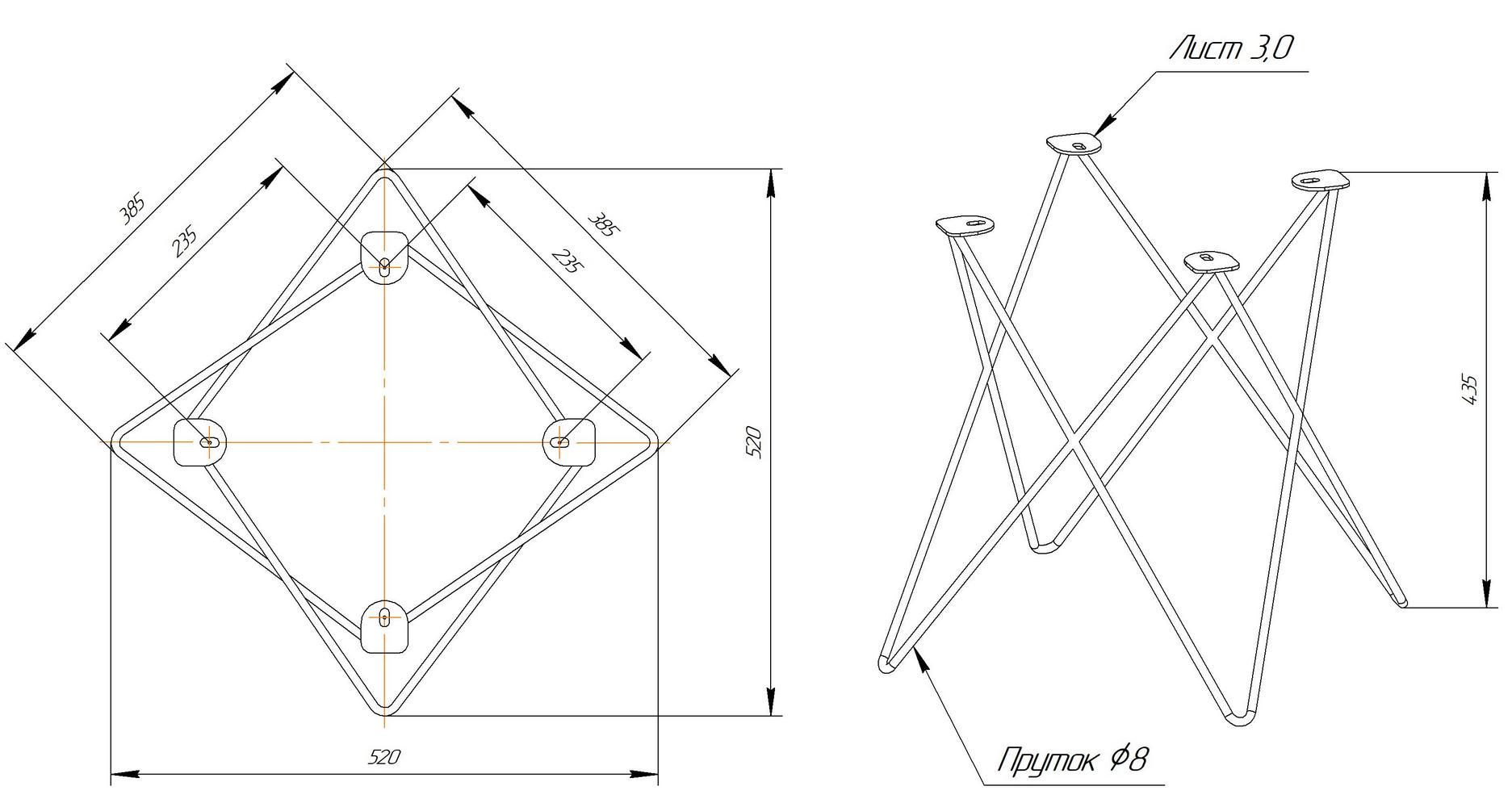 Основание для журнального стола Sheffilton SHT-TU37 черный муар, 187584