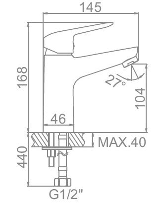 Смеситель для умывальника Ledeme L1051