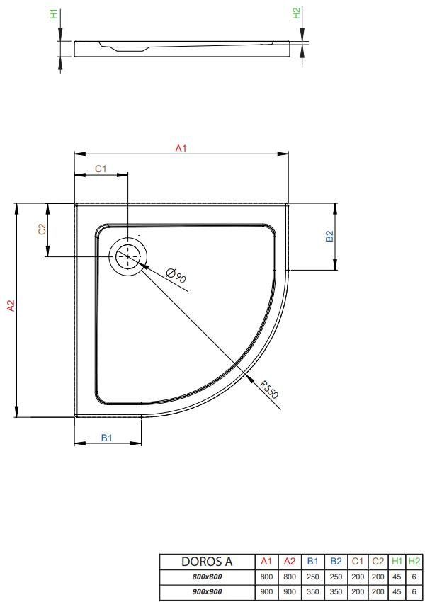 Душевой поддон Radaway Doros A