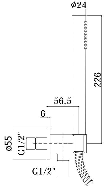 Ручной душ с подключением Paffoni Light хром, ZDUP094CR