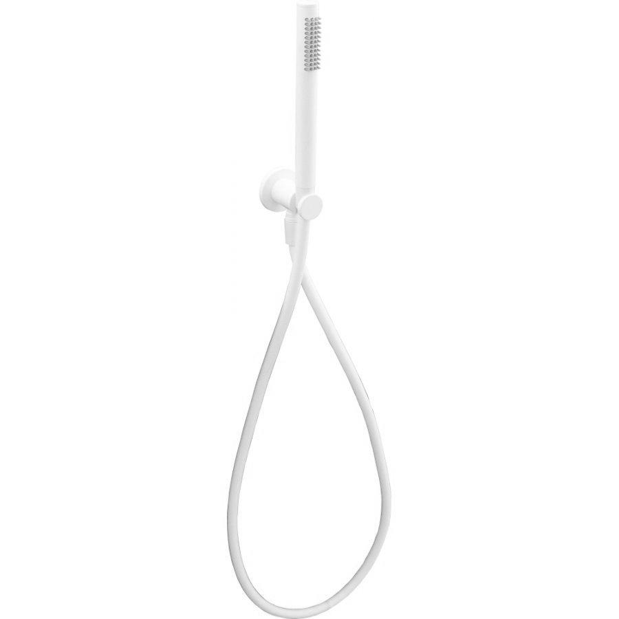 Ручной душ со шлангом и подключением Paffoni Light белый матовый, ZDUP094BO
