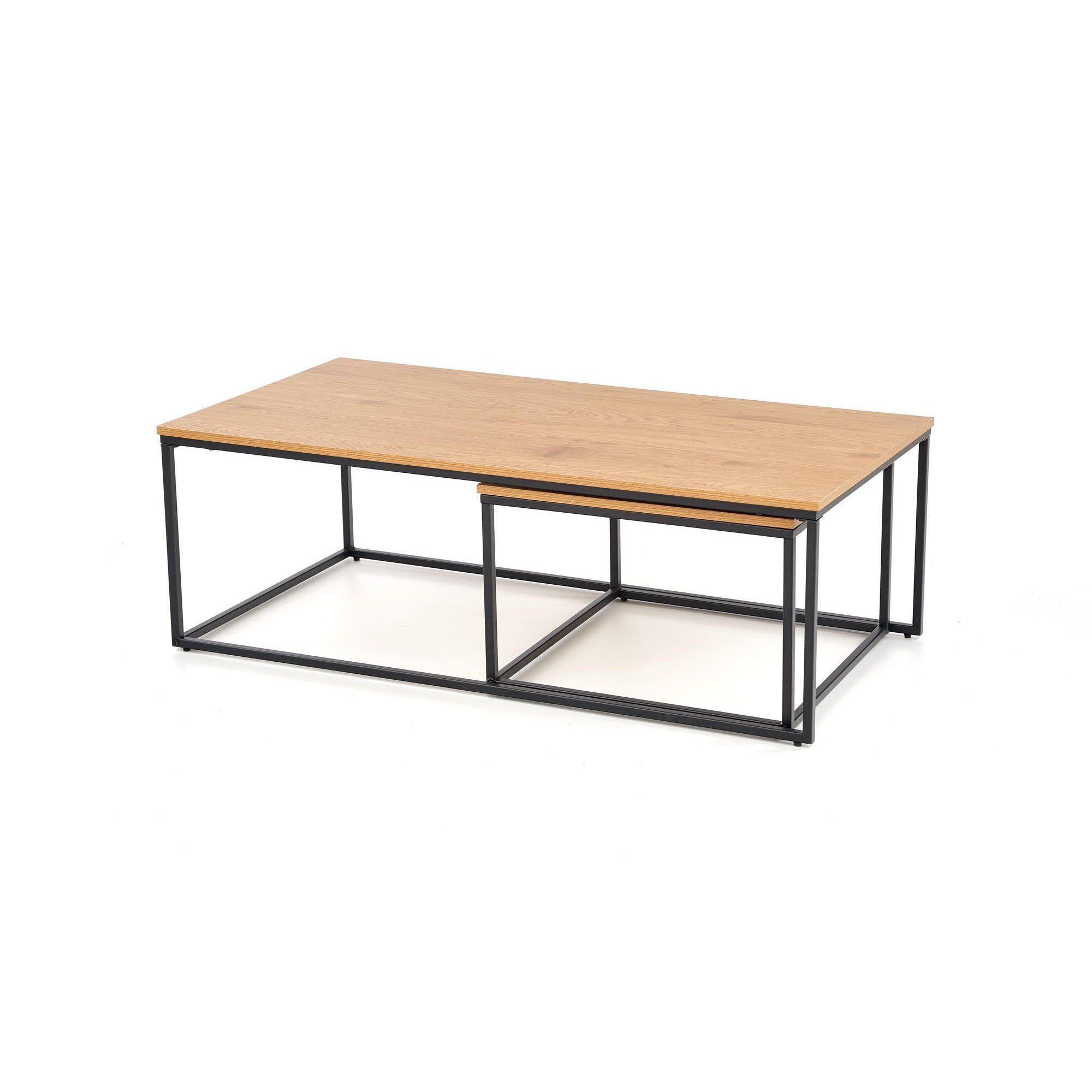 Комплект Halmar Alaska (2 стола журнальных) дуб золотой/черный, V-CH-ALASKA-LAW