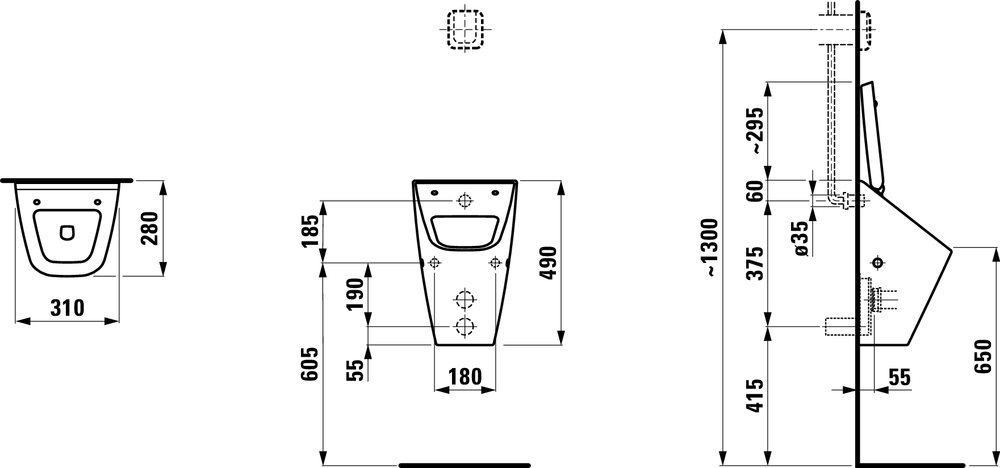 Писсуар Laufen Vila, 8.4114.1.000.000.1