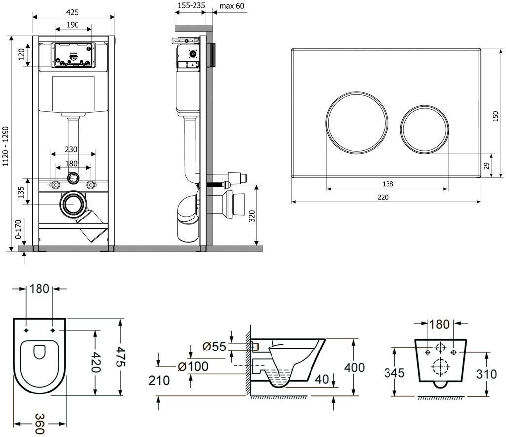 Комплект 6 в 1 Lavinia Boho Relfix Biore Compacto Rimless, 77040091
