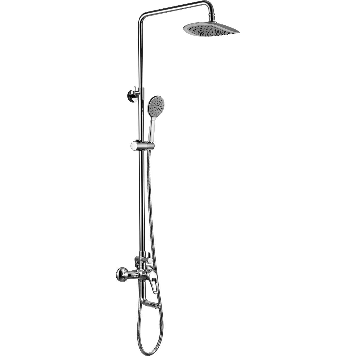 Смеситель для ванны с верхней душевой лейкой с поворотным изливом 143 мм Lemark Omega, LM3162C