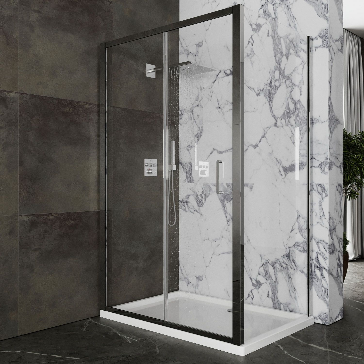 Душевой уголок Roxen Caspia 120x80 прозрачное стекло, 55060-120