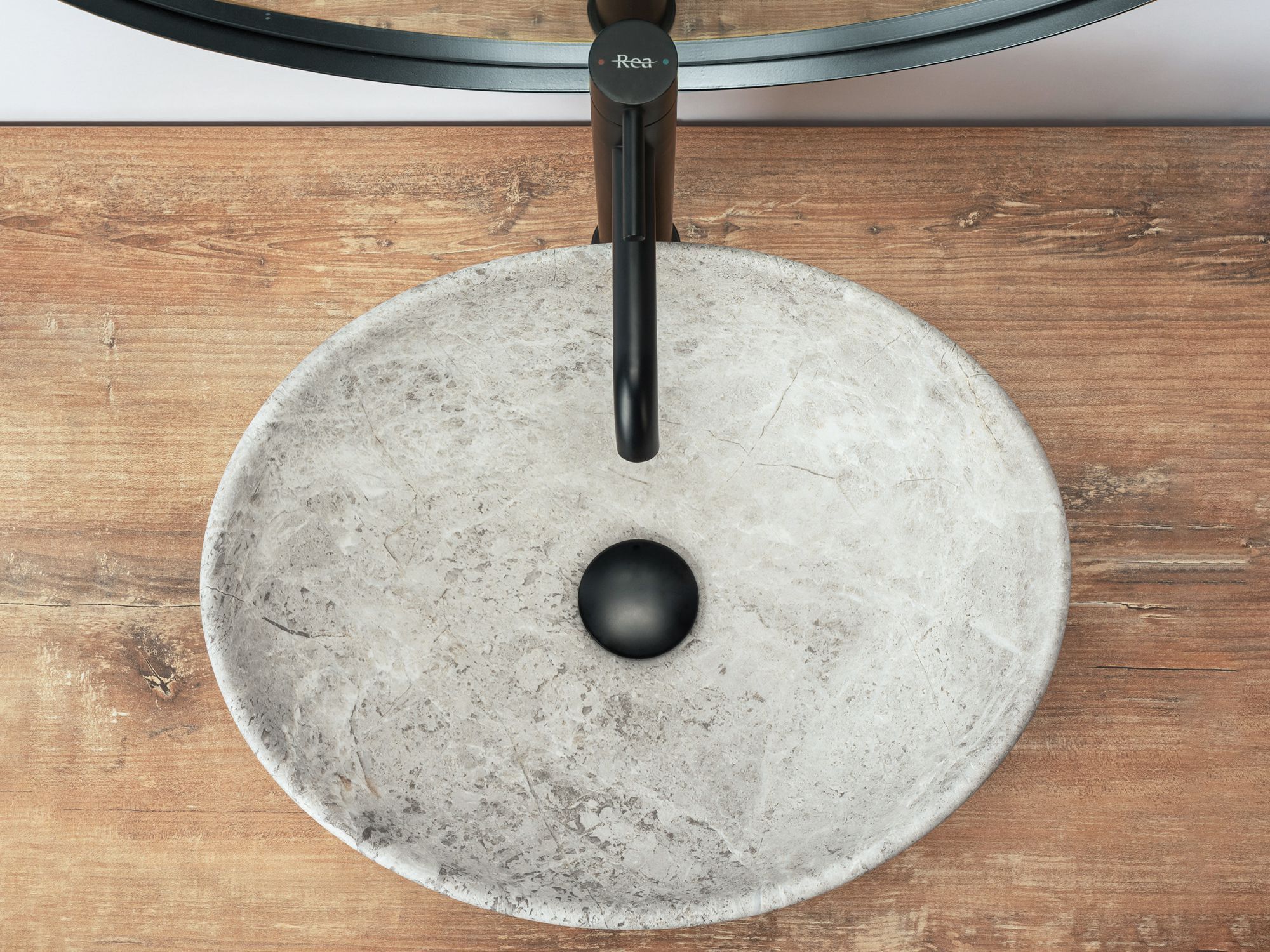 Умывальник Rea Sofia Light Stone 41x34.5, REA-U0165