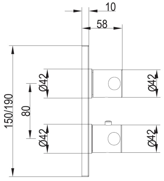 Термостат скрытого монтажа для душа Villeroy & Boch, 3 потребителя, TVD00000100061