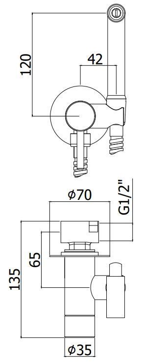 Комплект для псевдобиде Paffoni Light бронза, ZDUP110BR