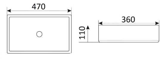 Раковина для ванной Ceramalux 47x36, 9103MB