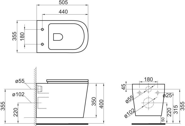 Унитаз подвесной безободковый Belbagno Veneto, BB132CHR