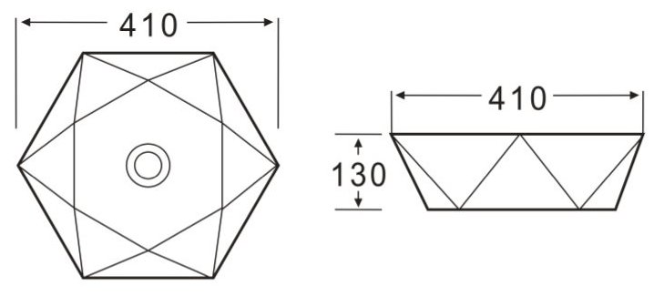Раковина керамическая накладная Belbagno 41x41, BB1344A
