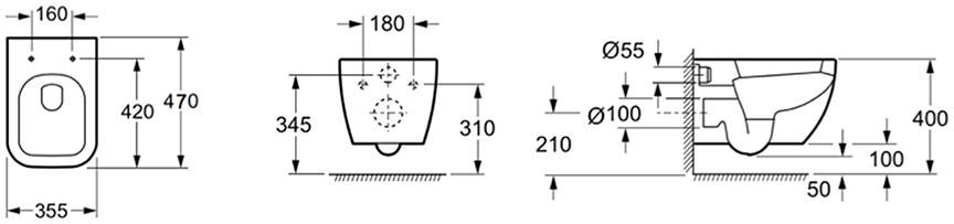 Подвесной унитаз Lavinia Boho One Compacto, 3302003C
