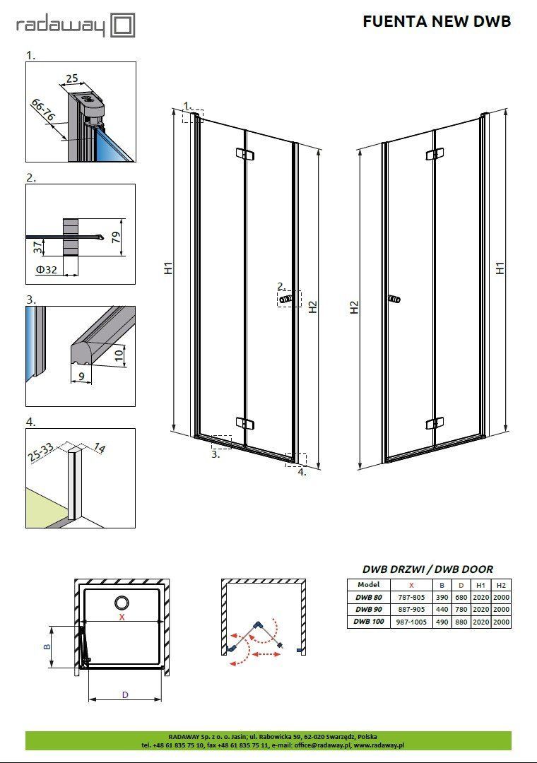 Двери в нишу Radaway Fuenta New DWB